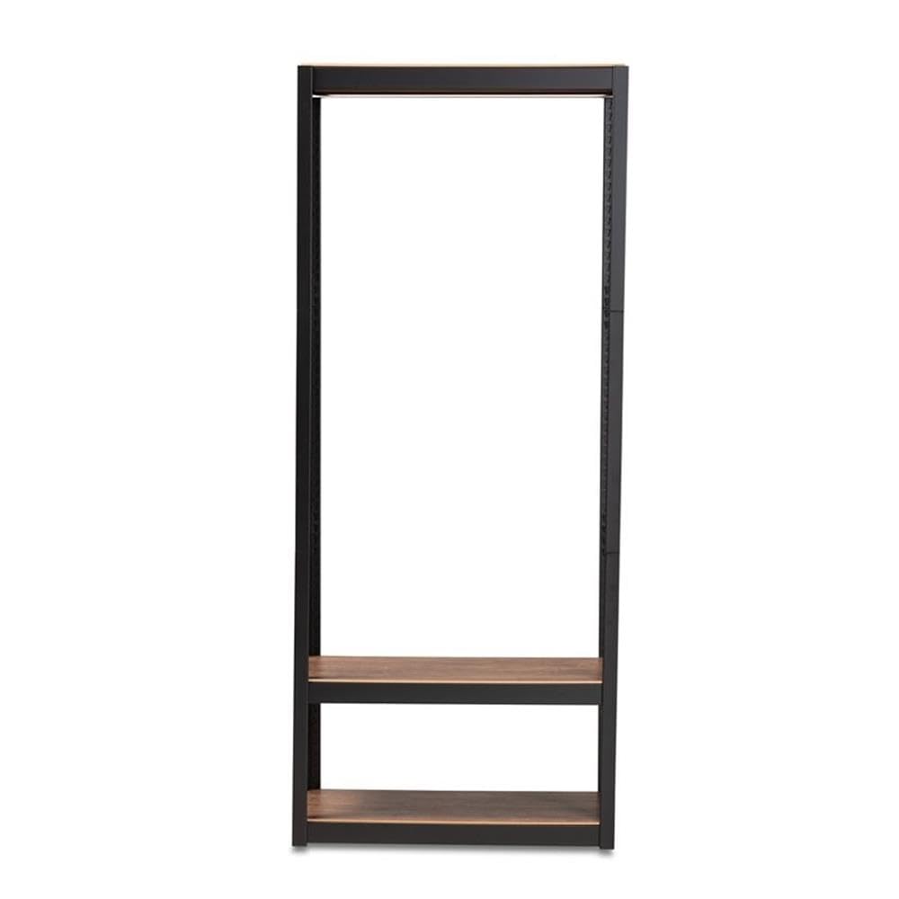 Baxton Studio Elton Modern And Contemporary Black Finished Metal 3-Shelf Free-Standing Closet Storage Organizer
